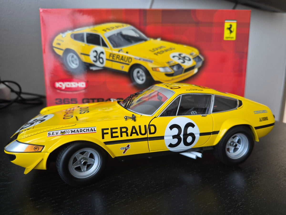 Kyosho 1/18 Ferrari 365 GTB/4 Competizione Daytona Ec. Francorchamps #36 24h Le Mans 1972
