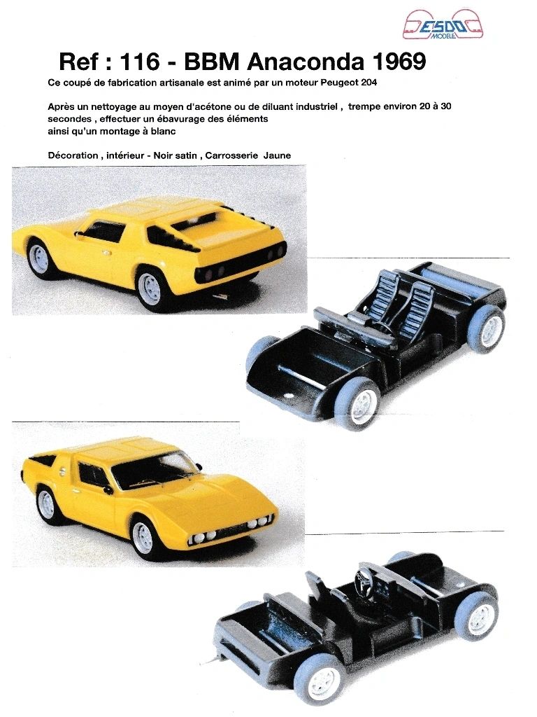 ESDO 1:43 - BMM-Peugeot 204 Anaconda 1969 Resin Metal kit to built