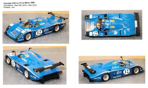 GCAM 1:43 - Cougar Porsche C22 Gr.C COURAGE COMP. Le Mans '89 #12 Resin kit to built