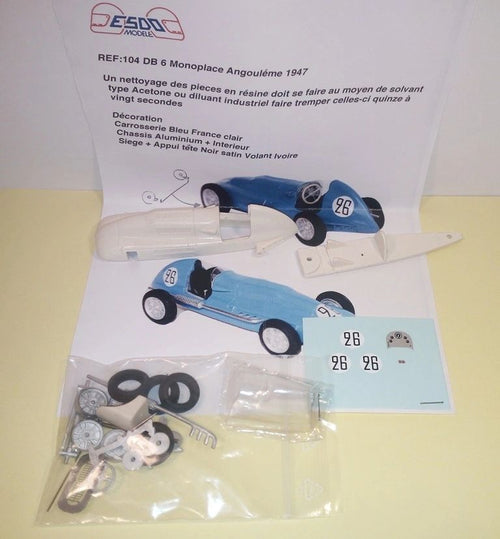 ESDO 1:43 - DB.6 Citroen monoplace Angouleme 1947 Resin metal kit to built