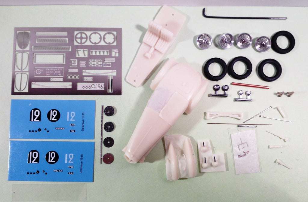 GCAM 1:43 - Delahaye 135 CS 3.5/L6 Le Mans '38 #12 Resin Kit to biult