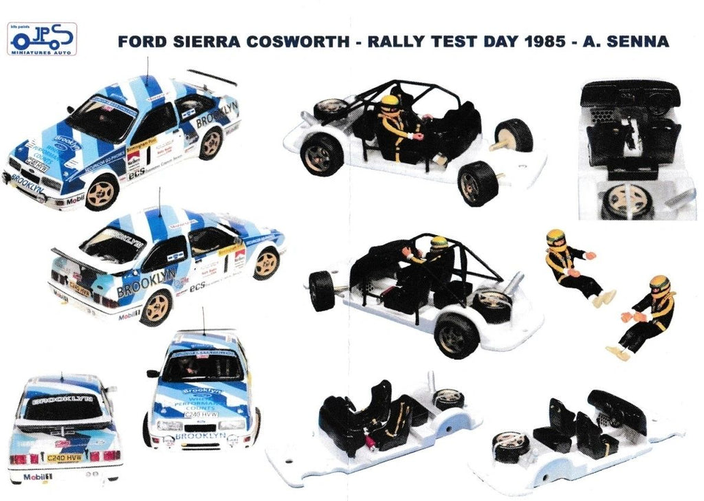 JPS 1:43 - Ford Sierra Cosworth BROOKLIN Rally test '85 #1 Ayrton Senna Resin Kit Pre-painted Resin