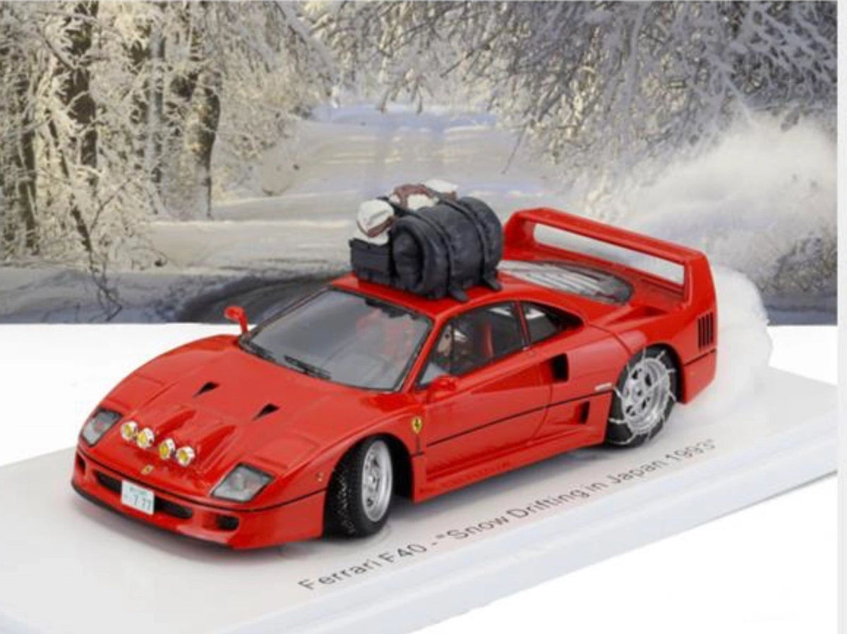 1/43 KESS Ferrari F40 snow Japan Drifting 1993 w/driver