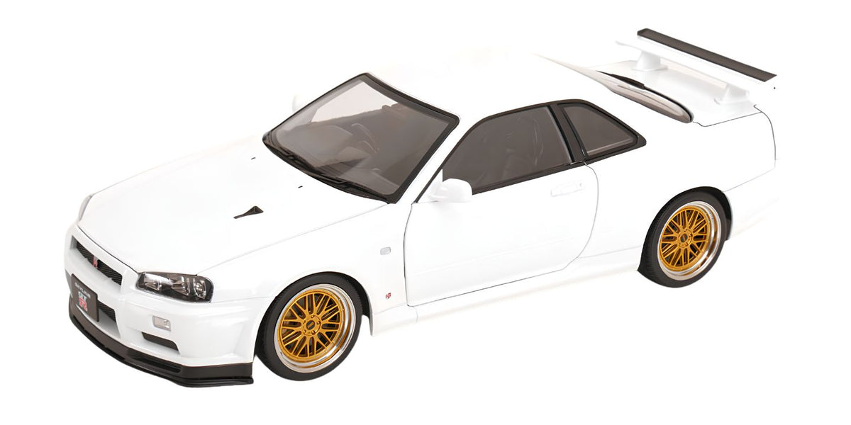 KK SCALE 1:12 - Nissan Skyline GT-R (R34) V-Spec II Cerchi BBS 2001 white **OPEN DOORS+ENGINE** (Copia)