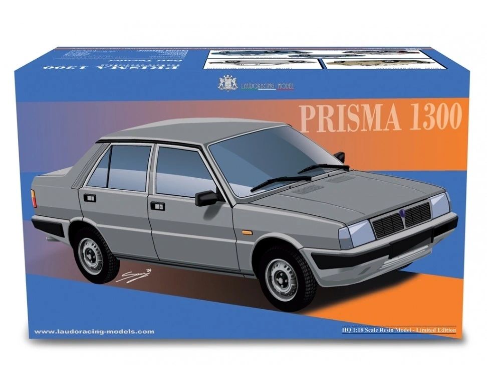 LAUDORACING 1:18 - Lancia Prisma 1300 (MY 1985) Blu + Optional Decals 1500 - 1600 - Diesel - Turbo Ds
