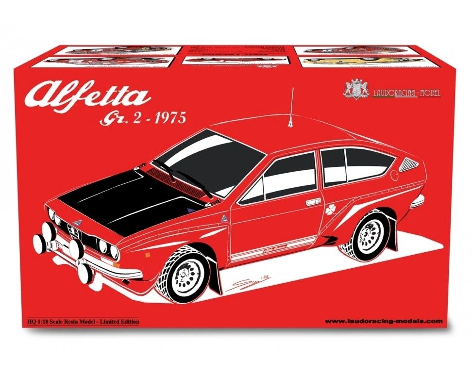 LAUDORACING 1:18 - Alfa Romeo Alfetta Gr.2 Autodelta Rally dell'Elba 1975 Ballestrieri-Gigli