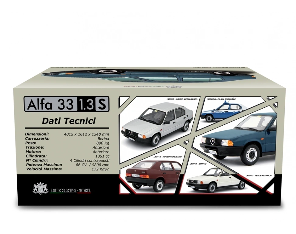 LAUDORACING 1:18 - Alfa Romeo 33 1.3S Edizione 1985 Bianco