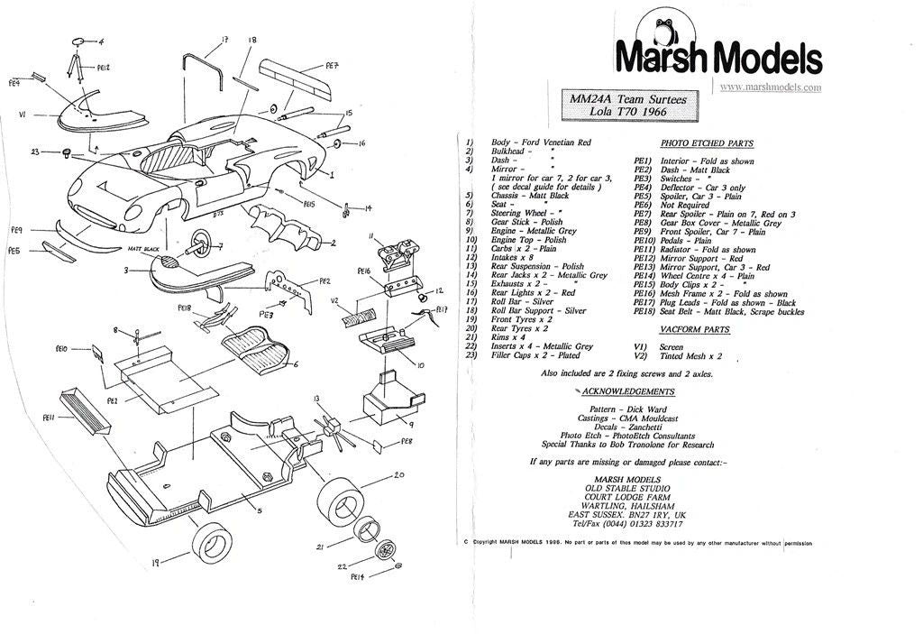Marsh Models 1:43 - Lola Chevrolet V8 CanAm '66 #3 G.Hill / #7 Surtees Resin metal kit to built