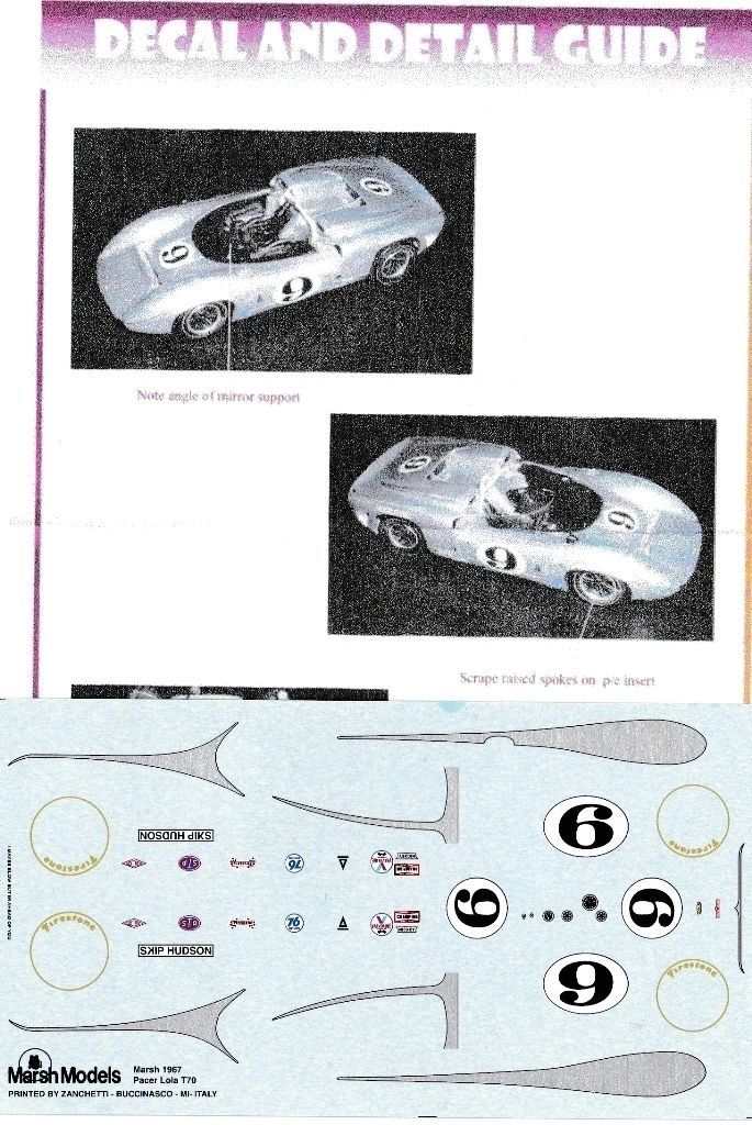 Marsh Models 1:43 - Lola Chevrolet V8 CanAm '66 #3 G.Hill / #7 Surtees Resin metal kit to built