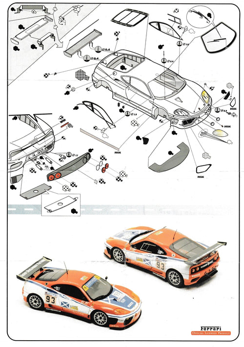BBR 1:43 - Ferrari 360 Modena GT2 Ecurie Ecosse Le Mans 2005 #93 Resin metal kit to built