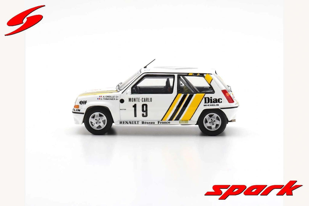 SPARK 1:43 - S5565 - RENAULT 5 GT TURBO NO.19 MONTE CARLO RALLY 1989 ALAIN OREILLE - GILLES THIMONIER