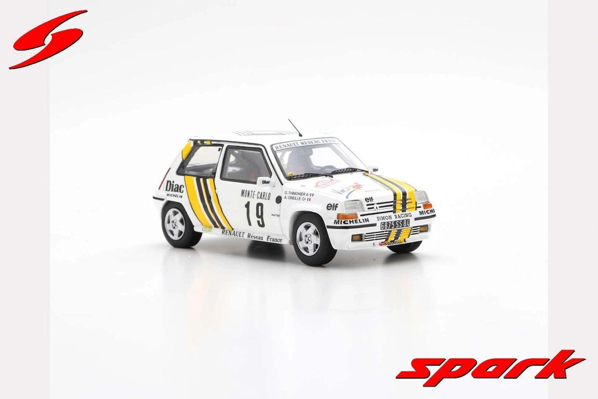 SPARK 1:43 - S5565 - RENAULT 5 GT TURBO NO.19 MONTE CARLO RALLY 1989 ALAIN OREILLE - GILLES THIMONIER