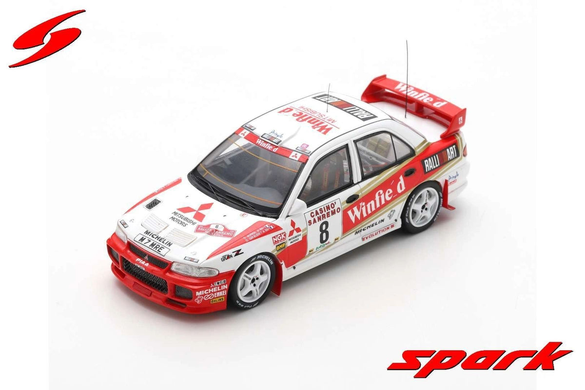 SPARK 1:43 - MITSUBISHI LANCER EVO III N.8 RALLY SANREMO 1995 Auriol-Giraudet S6513