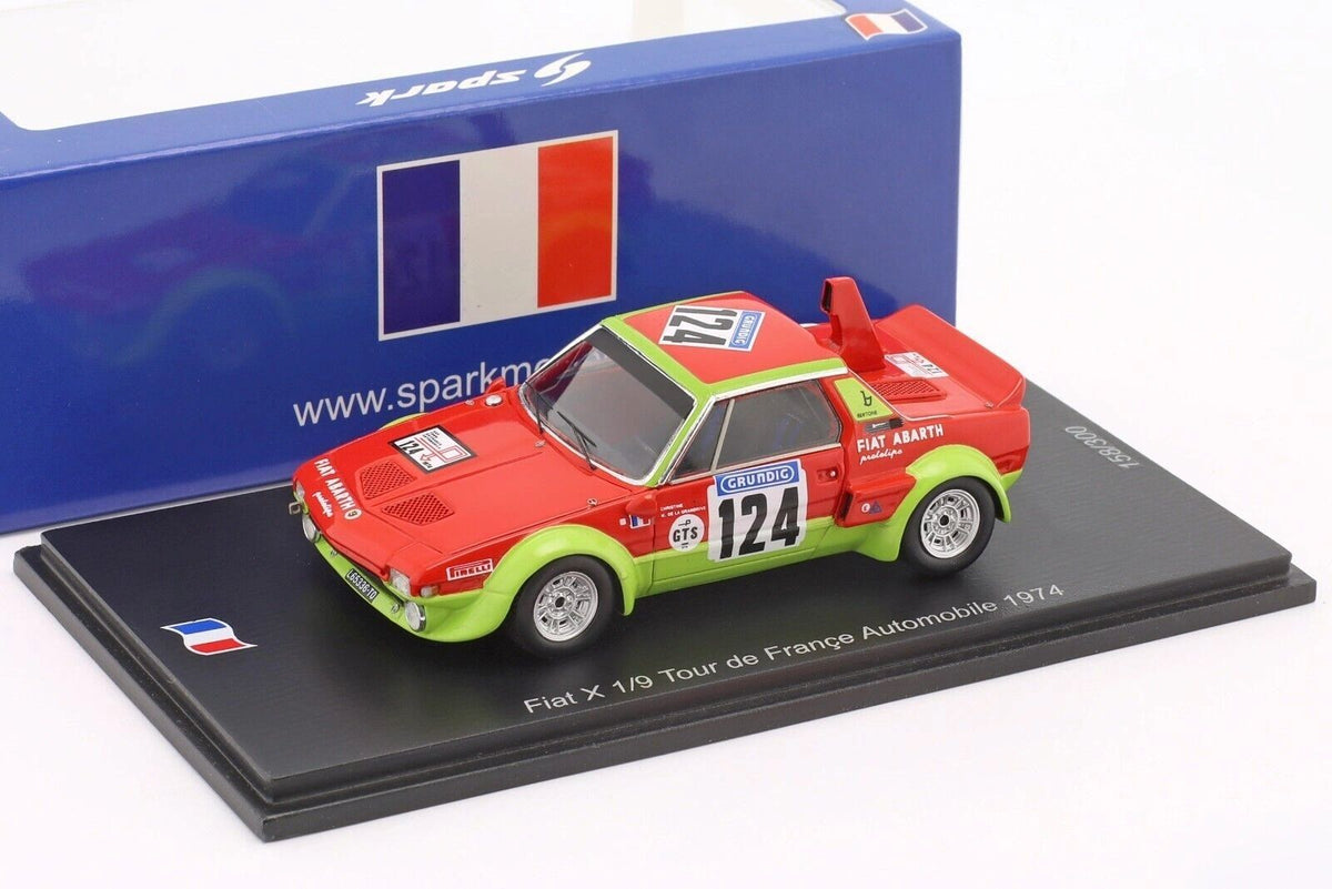 SPARK 1:43 - FIAT X 1/9 ABARTH NO.124 TOUR DE FRANCE AUTOMOBILE 1974