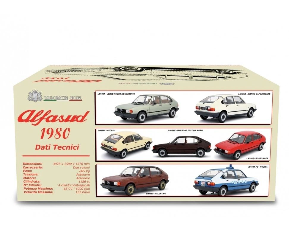 LAUDORACING - 1:18 Alfa Romeo Alfasud 1.2 4 Porte 1980 Bianco Capodimonte