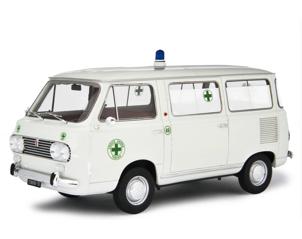LAUDORACING 1:18 - Fiat 850 Familiare Ambulanza Croce Verde TO