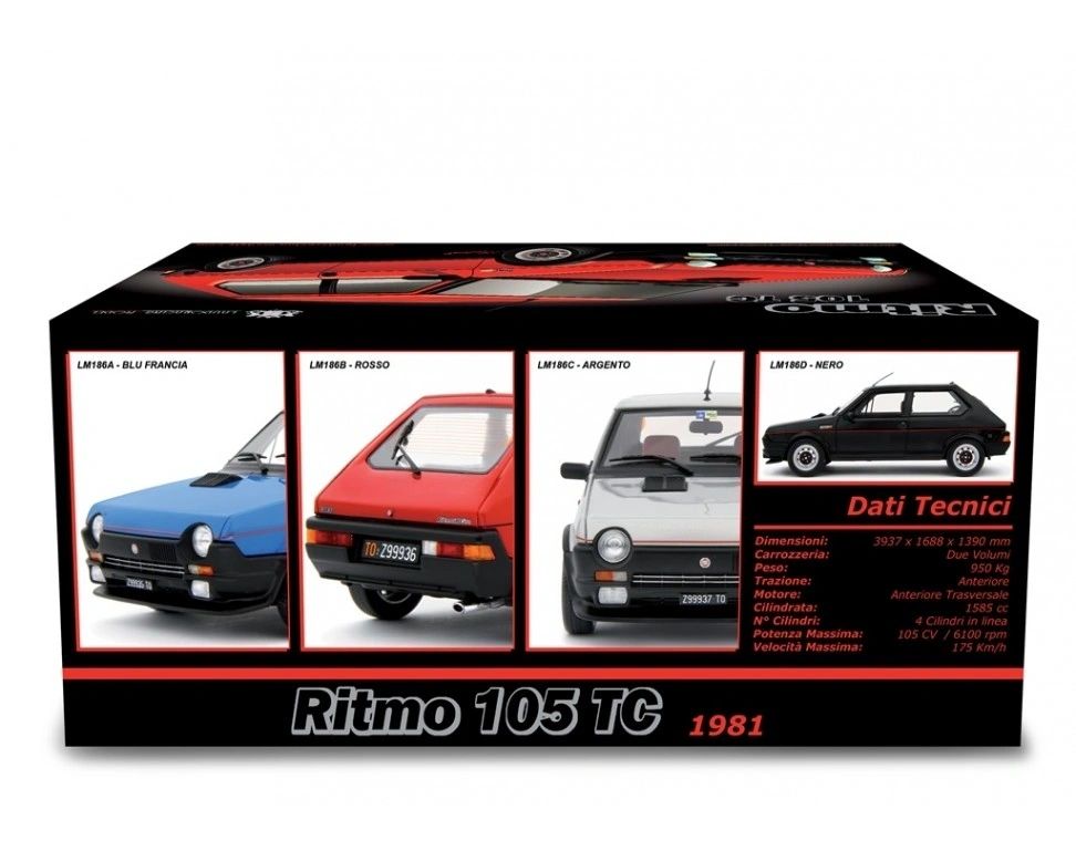 LAUDORACING - 1:18 Fiat Ritmo 105 TC 1981 Rosso