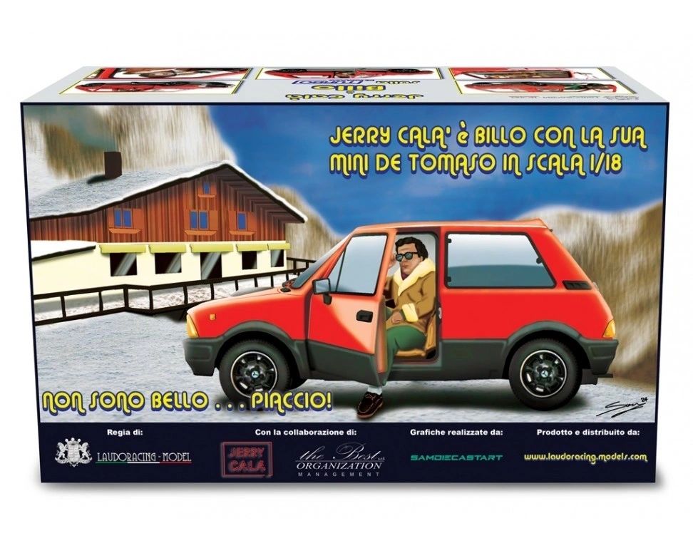 LAUDORACING 1:18 - Innocenti De Tomaso Turbo 1983 Rosso Billo Movie "Vacanze di Natale"