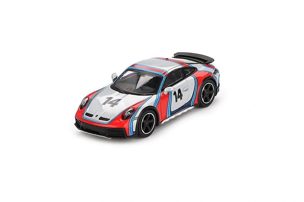 MINI GT 1/64 - PORSCHE 911 (992) Tribute Dakar Rally Martini Racing 2024 Ice Grey Metallic