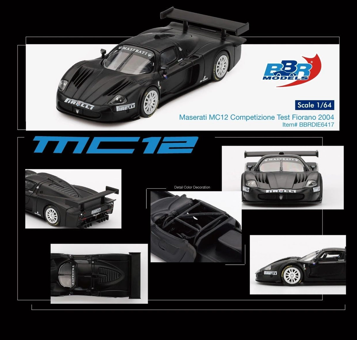BBR diecast 1:64 - Maserati MC12 Competizione TEST Fiorano 2004