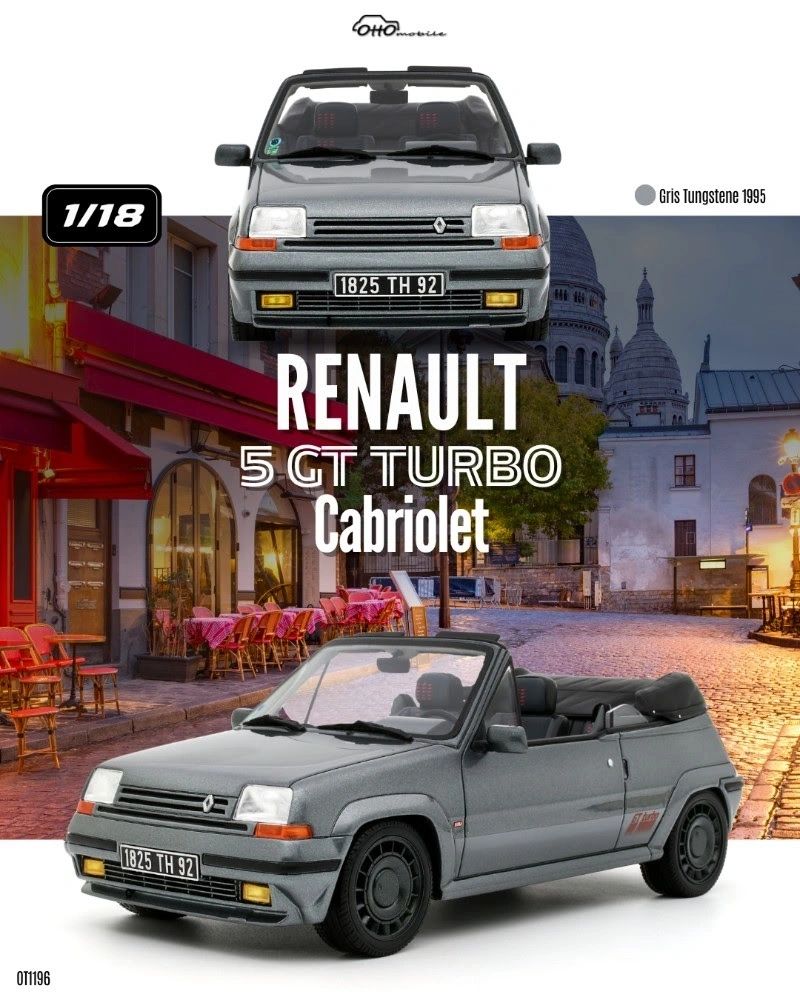 **PRE-ORDER** OTTOMOBILE 1:18 - RENAULT 5 GT TURBO CABRIOLET GRIS TUNGSTENE 1995