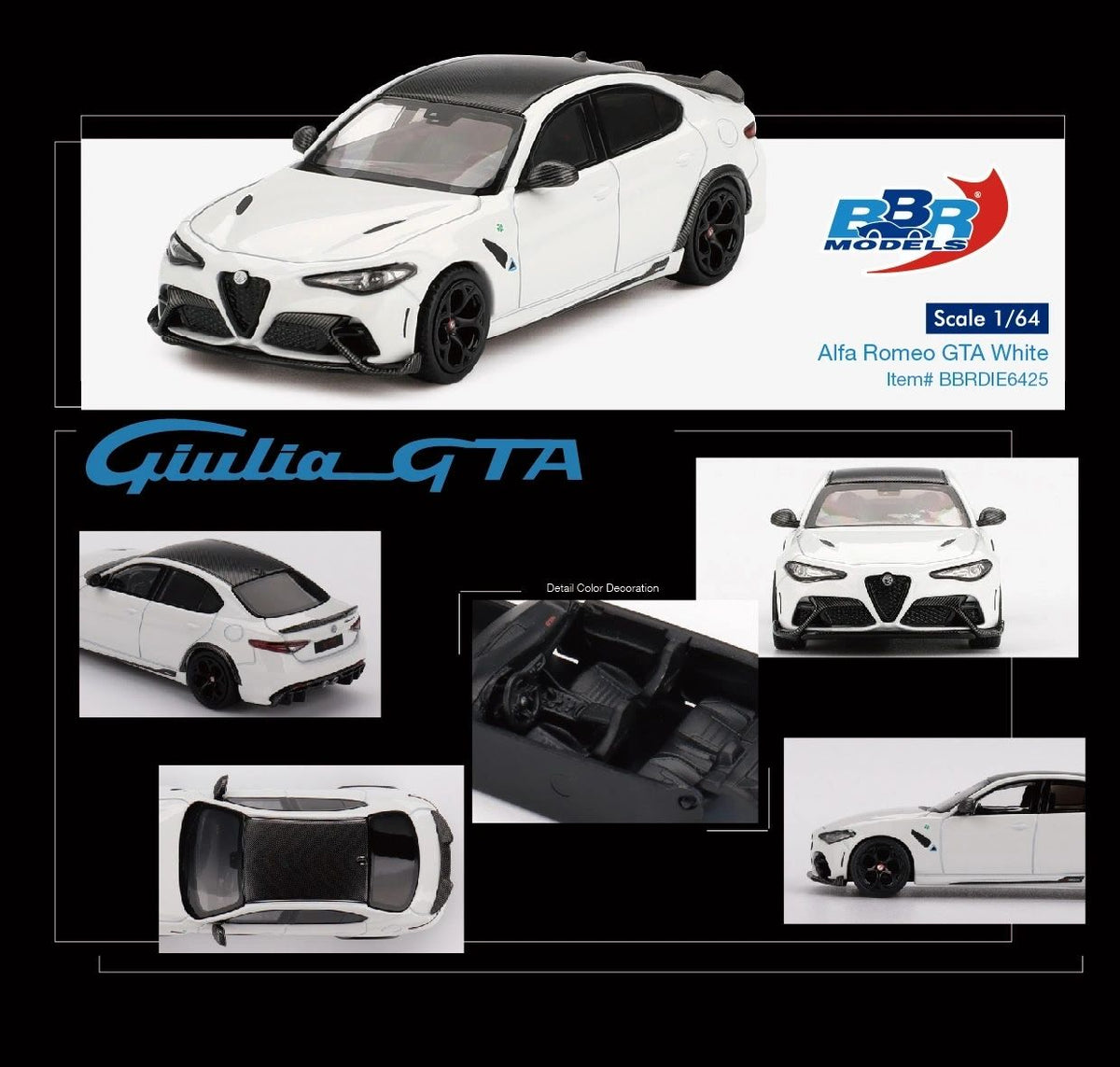 BBR diecast 1:64 - Alfa Romeo Giulia GTA White