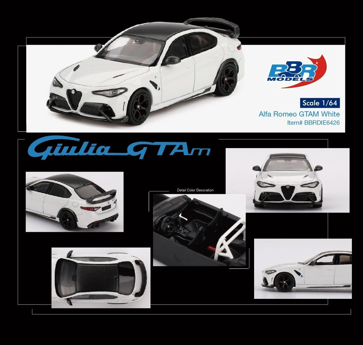 BBR diecast 1:64 - Alfa Romeo Giulia GTAm White